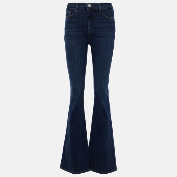 Frame Le High High-Rise Stretch Flare Jeans Size 32 in Majesty Dark Indigo - Picture 13 of 13